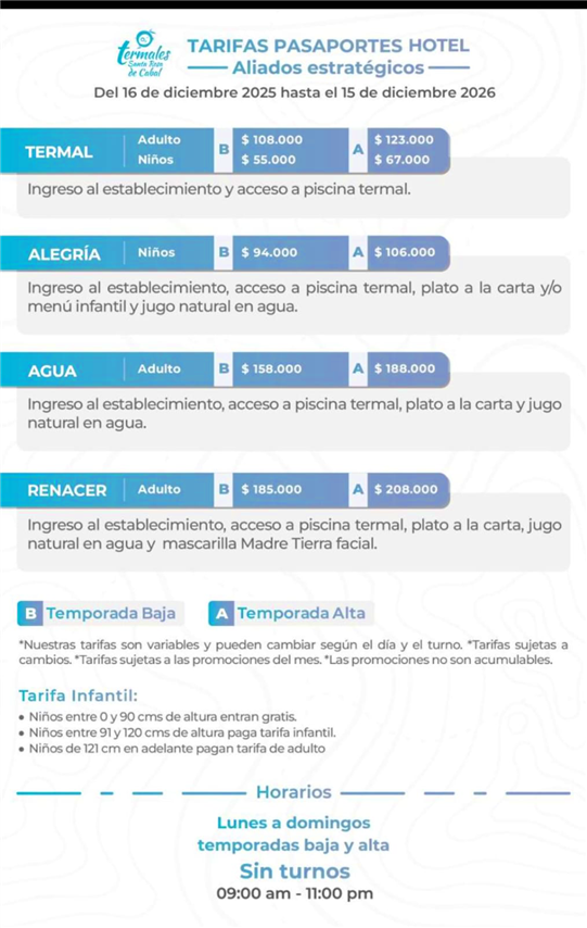 tarifas-2026-balneario-termales - Hoteles en el Eje Cafetero Alquiler Fincas Quindio