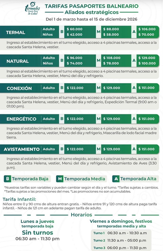 Pasaportes Balneario Termales