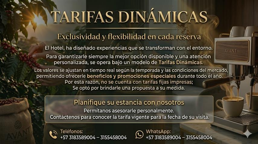 tarifas-dinamicas - Hoteles en el Eje Cafetero Alquiler Fincas Quindio Tarifas Dinámicas
